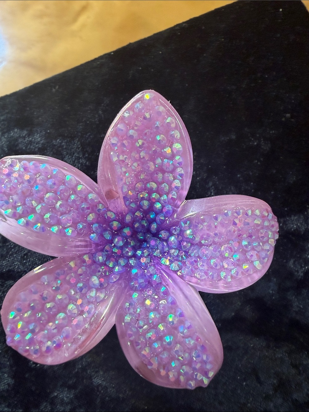 Iridescent Pink Floral Hair set of two. Beautiful!.Clip for Women - Picture 6 of 7